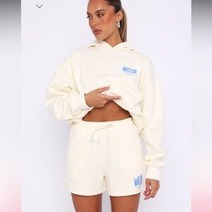 white fox Archive 6.0 Lounge Hoodie & Shorts Cream